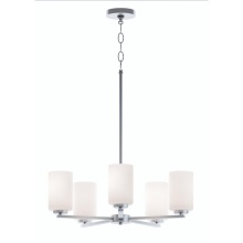 AFX Lighting, Inc. LEOP24MBSN - Leo 5 Light Med Base Chandelier, 120V, SN