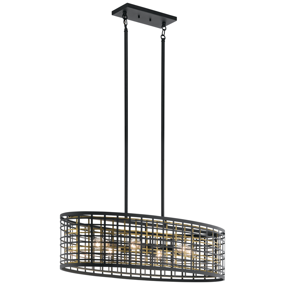 Aldergate 6 Light Oval Chandelier Black
