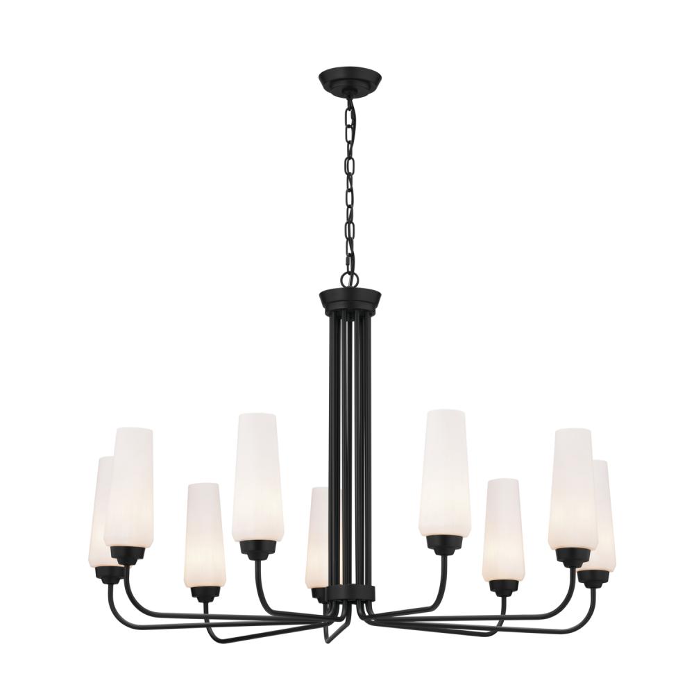 Truby 38" 9 Light Chandelier Black