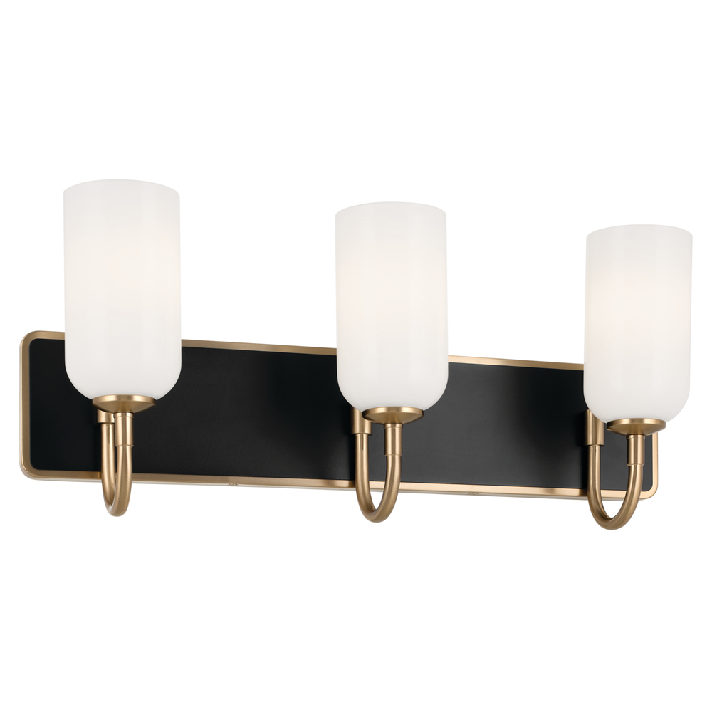 Solia 24 Inch 3 Light Vanity with Opal Glass in Champagne Bronze with Black