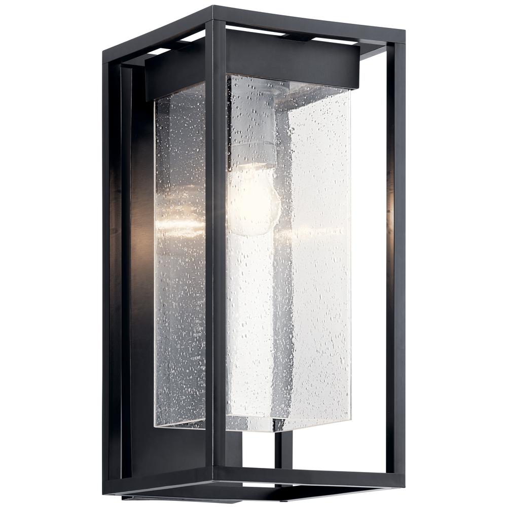 Mercer 20 inch 1 Light Outdoor Wall Light with Clear Seeded Glass in Black Finish