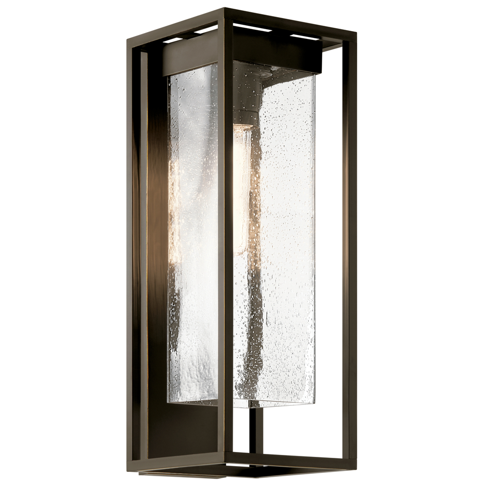 The Mercer 24" 1 Light Outdoor Wall Light with Clear Seeded Glass in Olde Bronze