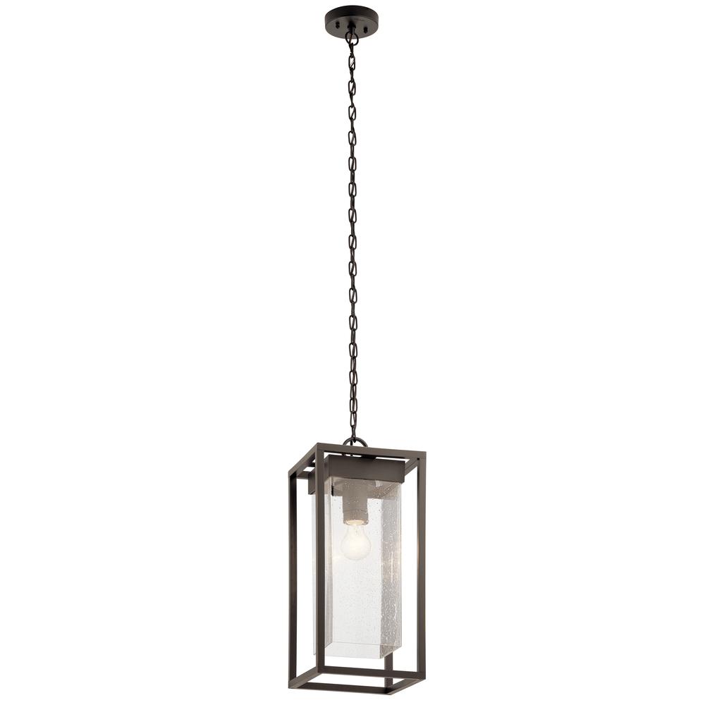 Mercer 24 inch 1 Light Outdoor Pendant with Clear Seeded Glass in Olde Bronze