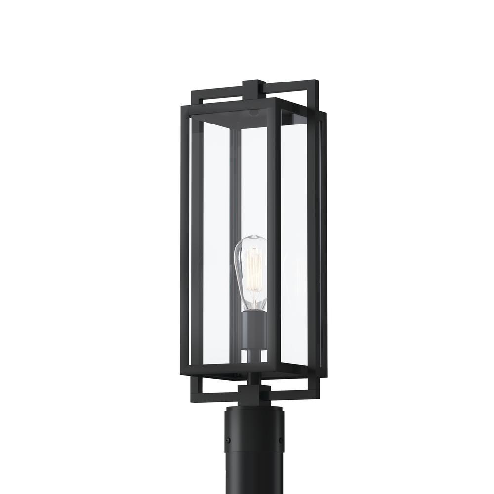 Goson 20" 1 Light Post Light with Clear Glass Black