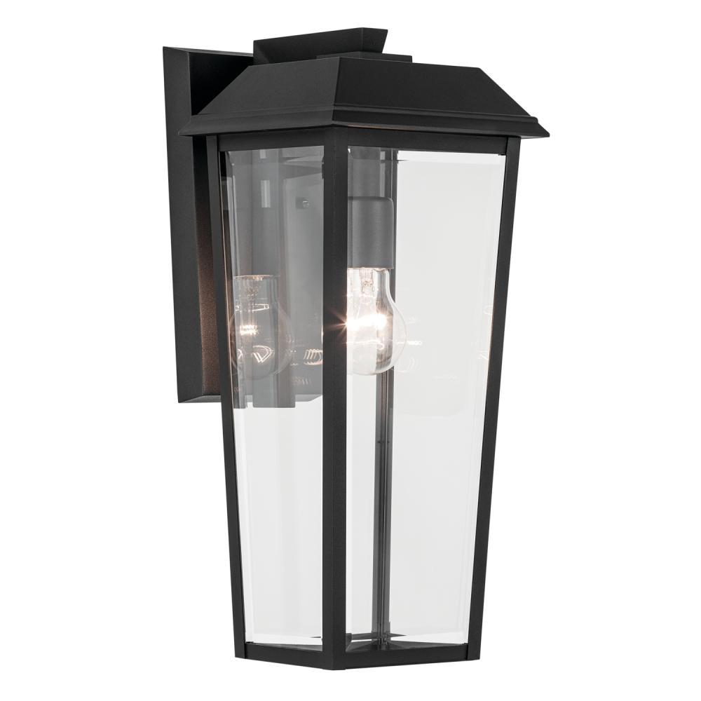 Mathus 18 inch 1 Light Outdoor Wall Light with Clear Glass in Textured Black