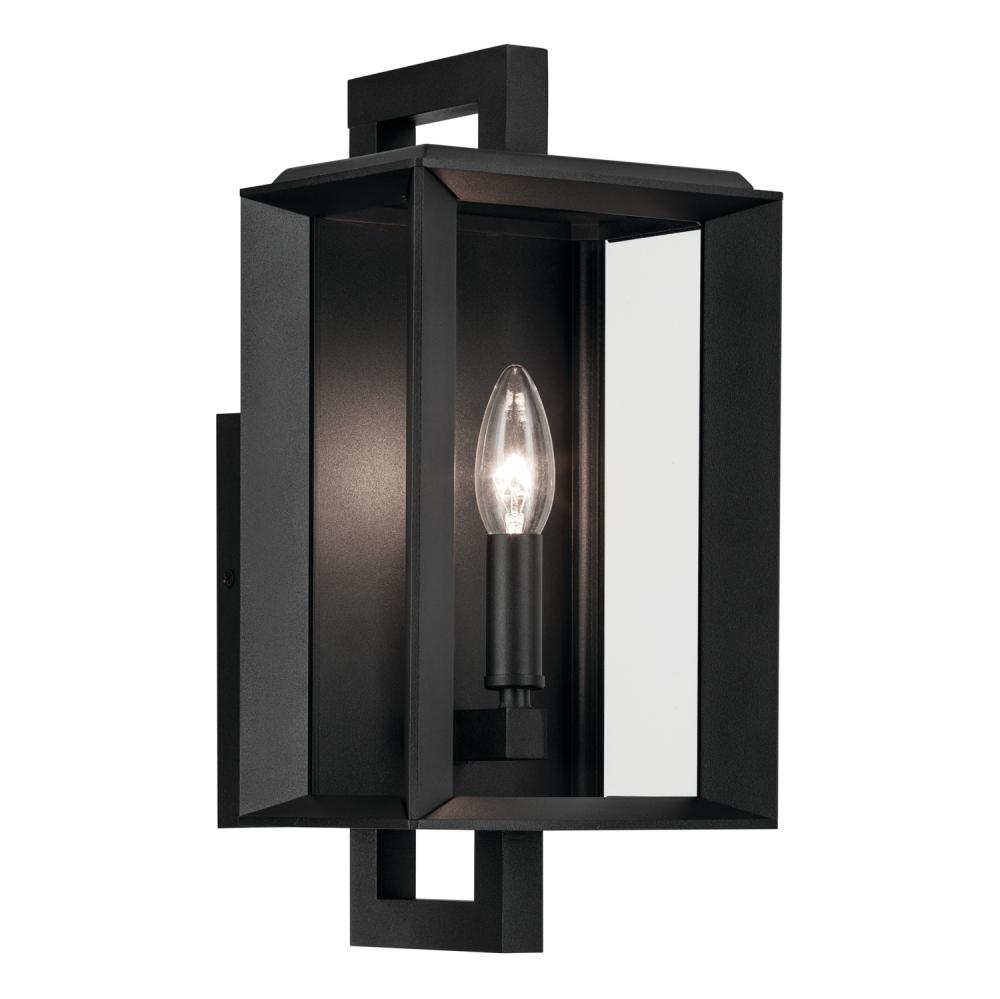 Kroft 14 inch 1 Light Outdoor Wall Light with Clear Glass in Textured Black