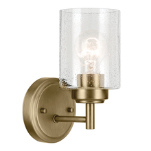 Kichler 45910NBR - Winslow 9.25" 1-Light Wall Sconce with Clear Seeded Glass in Natural Brass
