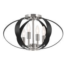 Kichler 52588PN - Cecil 17.75 Inch 4 Light Oval Flush in Polished Nickel and Black