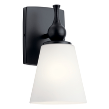 Kichler 55090BK - Cosabella 6" 1 Light Wall Sconce with Etched White Glass Black