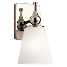 Kichler 55090PN - Cosabella 6" 1 Light Wall Sconce with Etched White Glass Polished Nickel