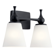 Kichler 55091BK - Cosabella 15" 2 Light Vanity Light with Etched White Glass Black