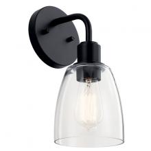 Kichler 55100BK - Meller 11" 1 Light Wall Sconce with Clear Glass Black