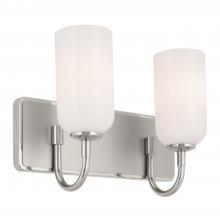 Kichler 55162PN - Solia 14.25 Inch 2 Light Vanity with Opal Glass in Polished Nickel with Stain Nickel