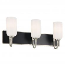 Kichler 55163NI - Solia 24 Inch 3 Light Vanity with Opal Glass in Brushed Nickel with Black