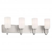 Kichler 55164PN - Solia 32 Inch 4 Light Vanity with Opal Glass in Polished Nickel with Stain Nickel