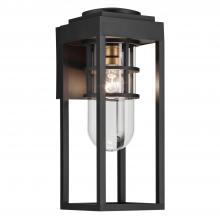Kichler 59138BKT - Hone 18 inch 1 LT Outdoor Wall LT with Clear Glass in Textured Black with Natural Brass Accent