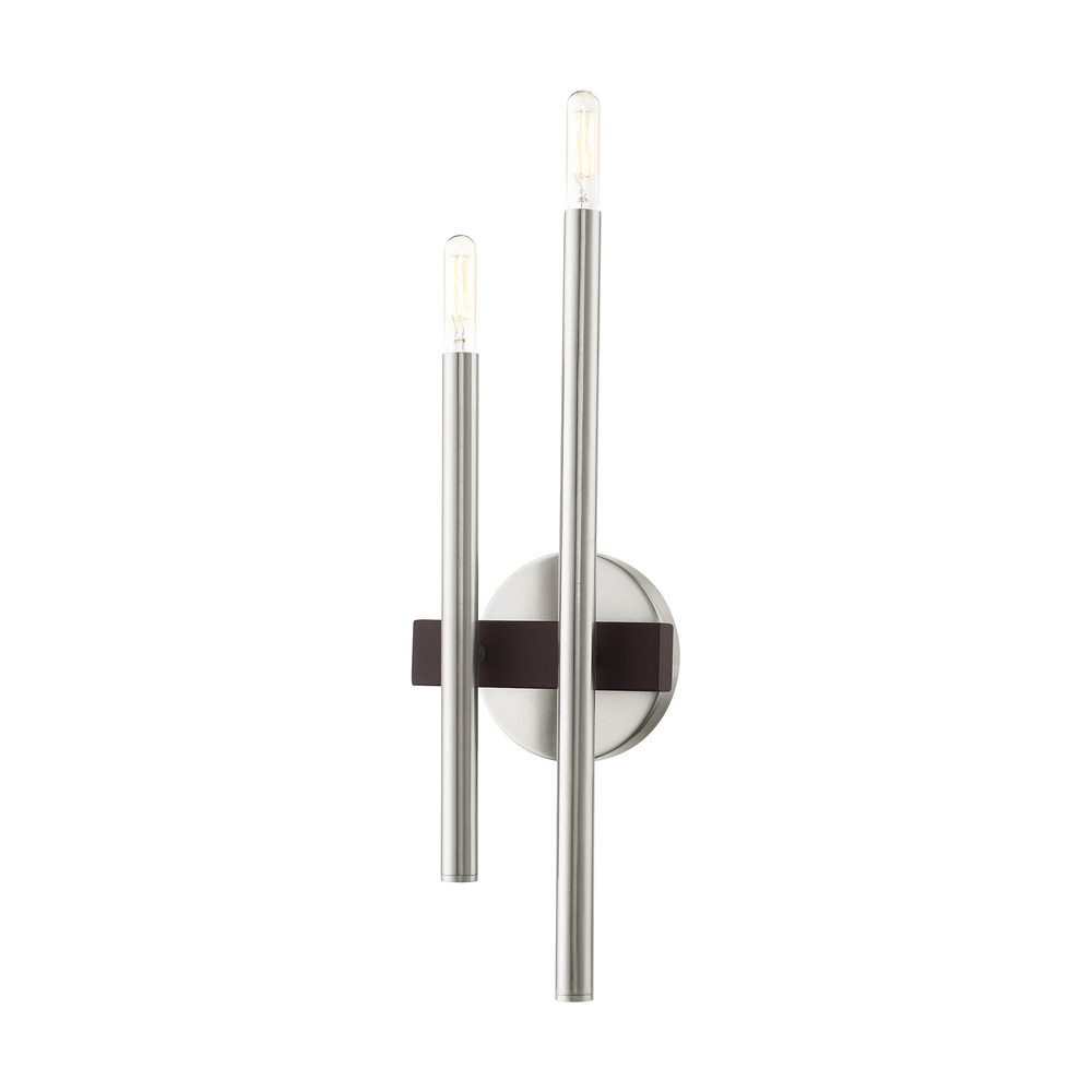 2 Lt Brushed Nickel Wall Sconce