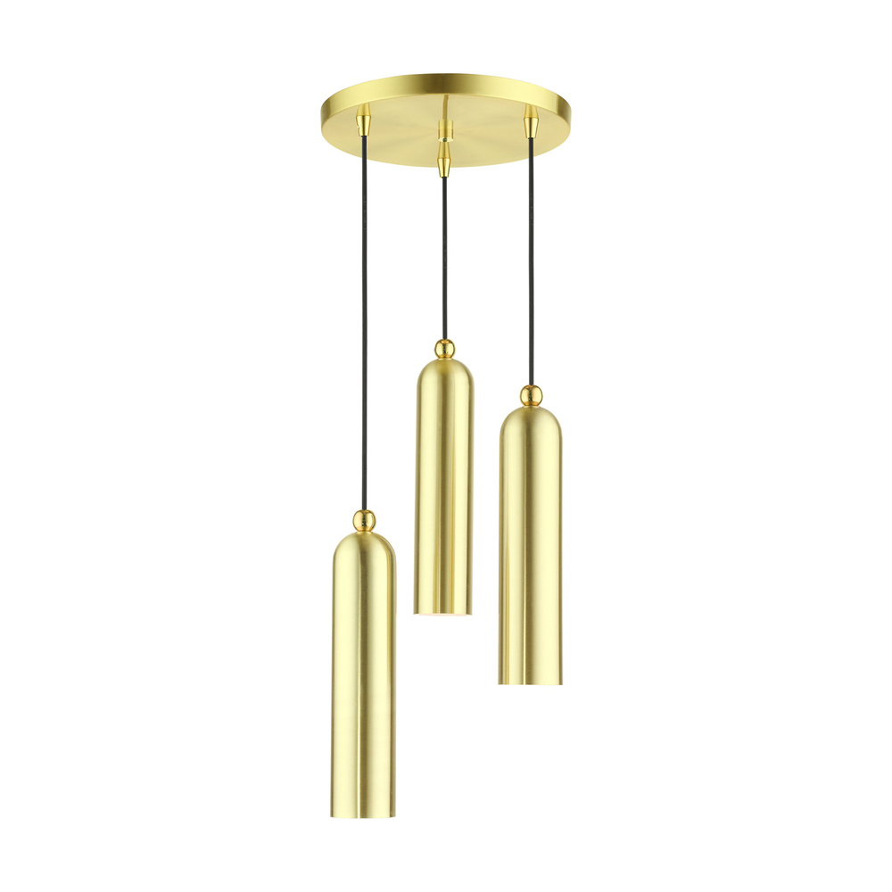 3 Lt Satin Brass Pendant