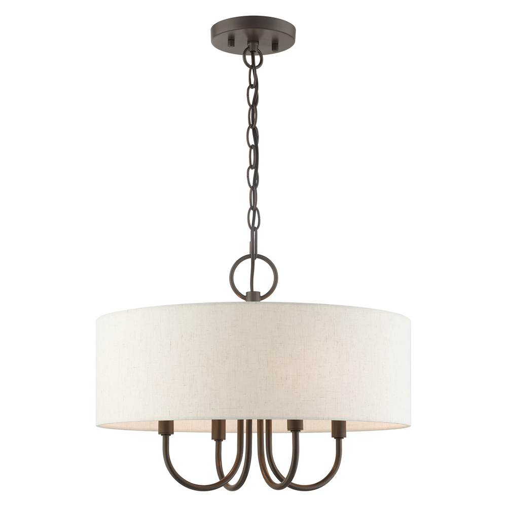 4 Lt English Bronze Pendant Chandelier