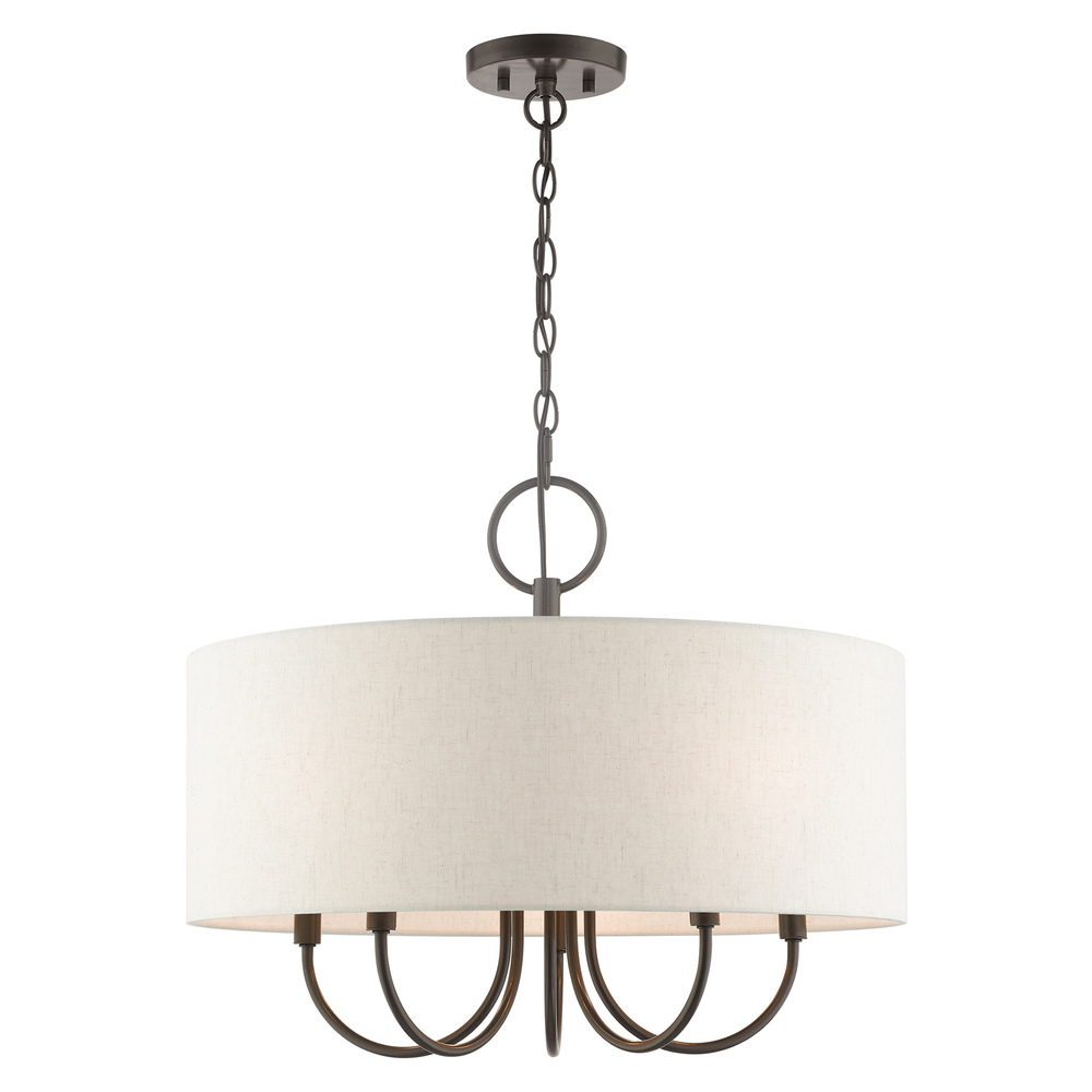 5 Lt English Bronze Pendant Chandelier