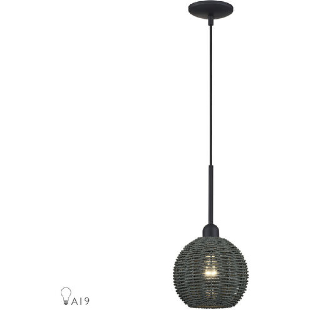 1 Light Black Mini Globe Pendant