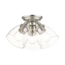 Livex Lighting 46339-91 - 3 Lt Brushed Nickel Flush Mount