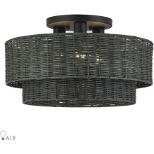 Livex Lighting 60110-04 - 3 Light Black Large Semi-Flush