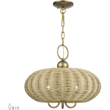 Livex Lighting 60204-48 - 3 Light Antique Gold Leaf Pendant Chandelier