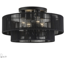 Livex Lighting 60268-04 - 4 Light Black Extra Large Semi-Flush