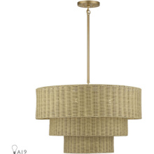 Livex Lighting 60596-48 - 6 Light Antique Gold Leaf Large Pendant Chandelier