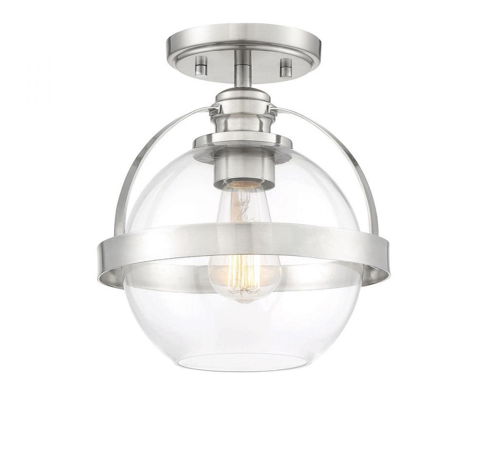 Pendleton 1-Light Ceiling Light in Satin Nickel