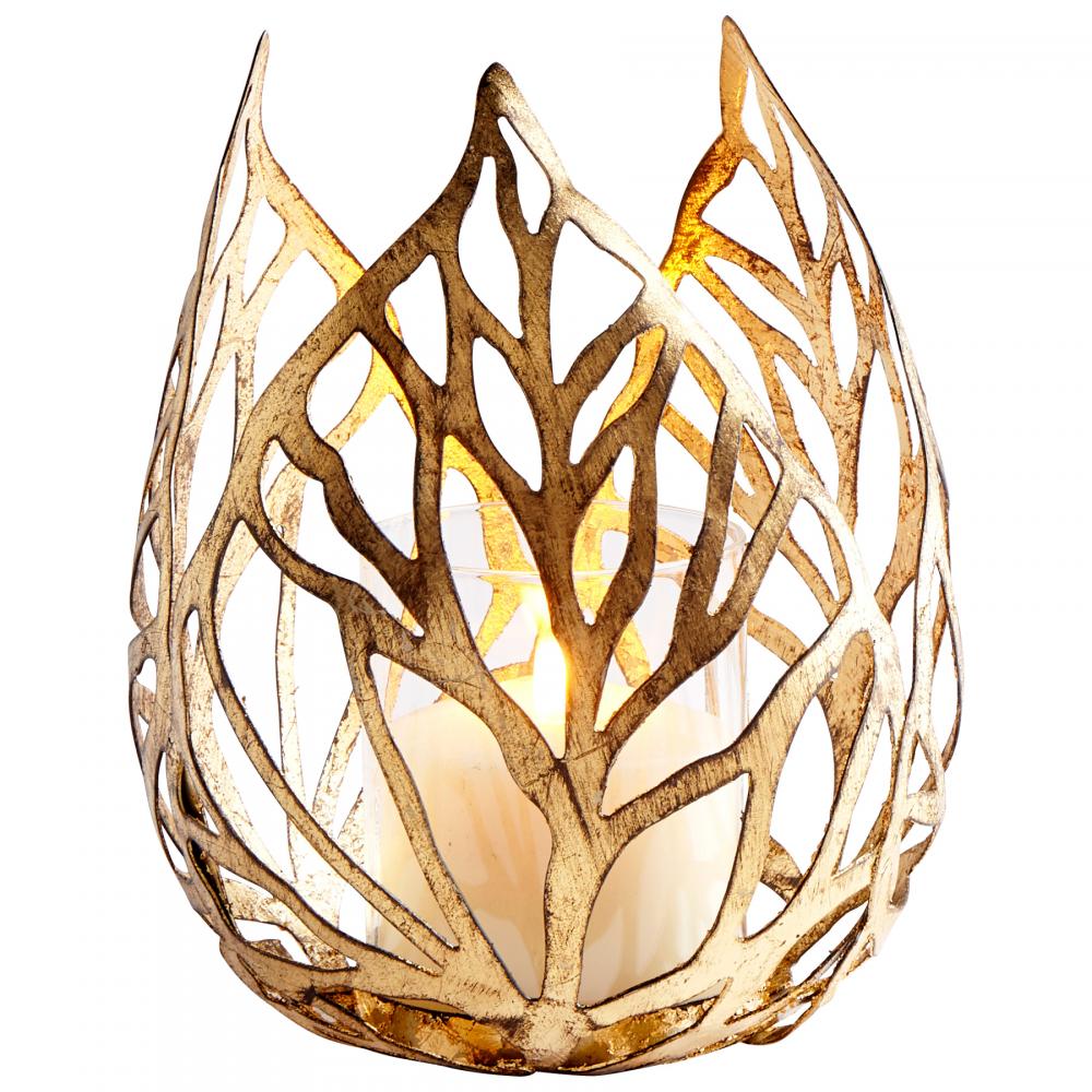 Sunrise Flame Candleholder Antique Gold - Medium