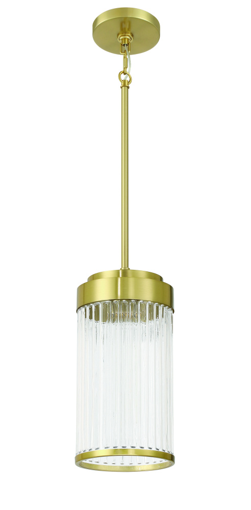 Whittley 1 Light Pendant in Satin Brass