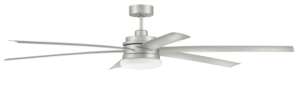 Chilz 72" 6-Blade Indoor/Outdoor (Damp) Smart Ceiling Fan, Painted Nickel, Integrated LED Light 