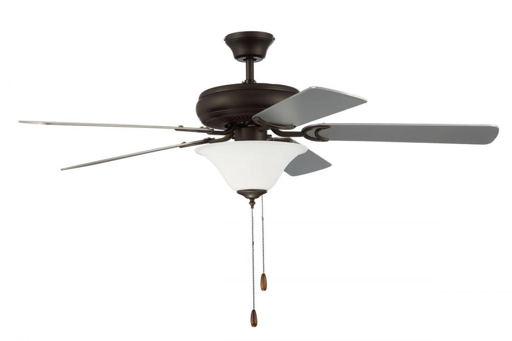 Decorator's Choice 52" 5-Blade 2 Light Ceiling Fan in Espresso w/ Walnut/Espresso Blades