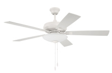 Craftmade ECF111W5-WWOK - Eos 52" 5-Blade 3 Light Bowl Ceiling Fan in White w/ White/Washed Oak Blades