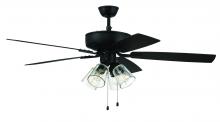 Craftmade P104FB5-52FBGW - Pro Plus 104 52" 5-Blade Ceiling Fan in Flat Black w/ Flat Black/Grey Wood Blades