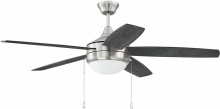 Craftmade PHA52BNK5-BNGW - Phaze 5 52" 5-Blade Ceiling Fan in Brushed Polished Nickel w/ Brushed Nickel/Greywood Blades