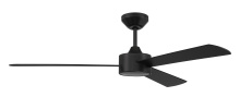 Craftmade PRV52FB3-NWF - Provision 52" 3-Blade Indoor/Outdoor (Damp) Ceiling Fan in Flat Black w/ Flat Black Blades
