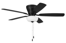 Craftmade WHL52FB5C1 - Wheeler 52" 5-Blade 2-Light Bowl Ceiling Fan in Flat Black w/ Flat Black/Greywood Blades