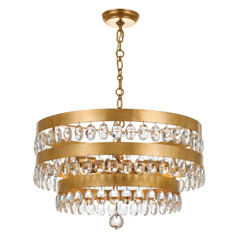 Perla 22'' Antique Gold Chandelier