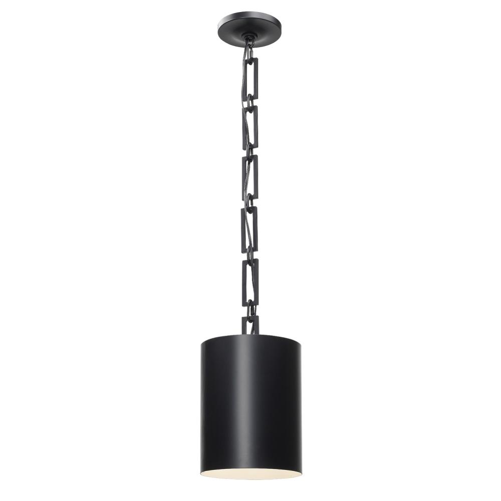 Brian Patrick Flynn for Crystorama Alston 1 Light Matte Black + White Mini Pendant