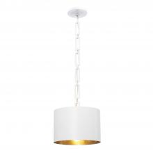 Crystorama 8683-MT-GA - Brian Patrick Flynn for Crystorama Alston 1 Light Matte White + Antique Gold Mini Pendant