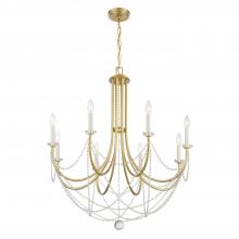 Crystorama DEL-90808-AG - Delilah 31.5'' Aged Brass Chandelier