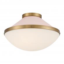 Crystorama XAN-8002-VG-BH - Xander 2 Light Vibrant Gold + Blush Flush Mount