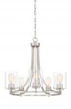 Designers Fountain 93085-SP - Liam Collection - 5 Light - Chandelier - 24"W - 22"H - Satin Platinum Finish