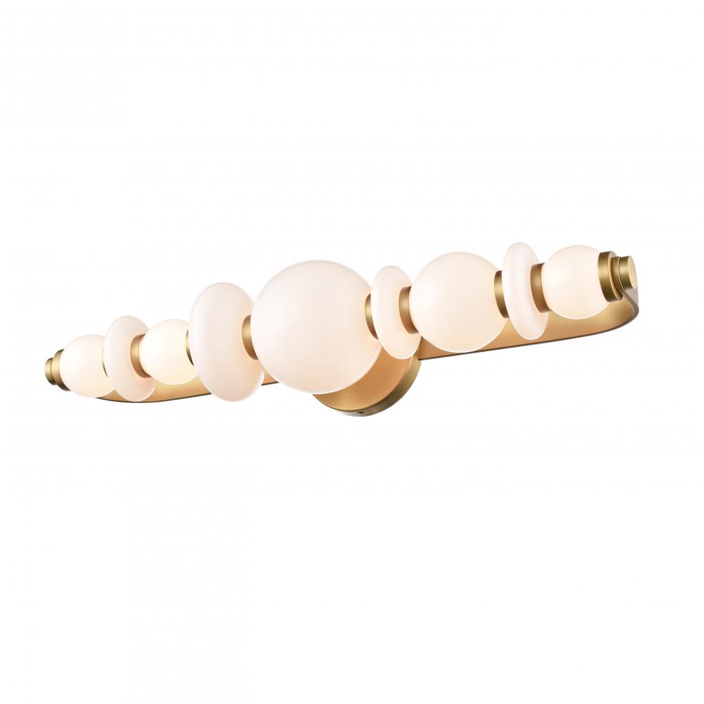 CORSAIR 24" SCONCE/VANITY, BRASS W/TRUE OPAL