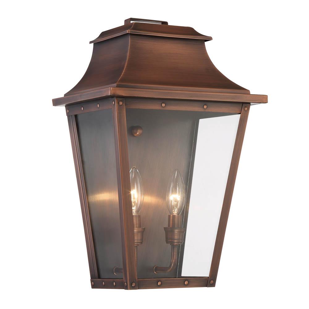 Coventry 2-Light Outdoor Aged Brass Light Fixture