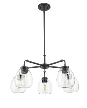 Acclaim Lighting IN20063BK - Dawes 27 in. Matte Black 5-Light Chandelier With Clear Glass Globes