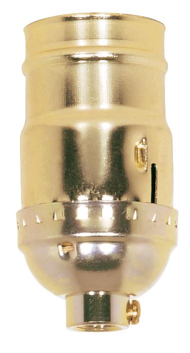 3-Way (2 Circuit) Keyless Socket; 1/8 IPS; Aluminum; Brite Gilt Finish; 660W; 250V; 500 Master